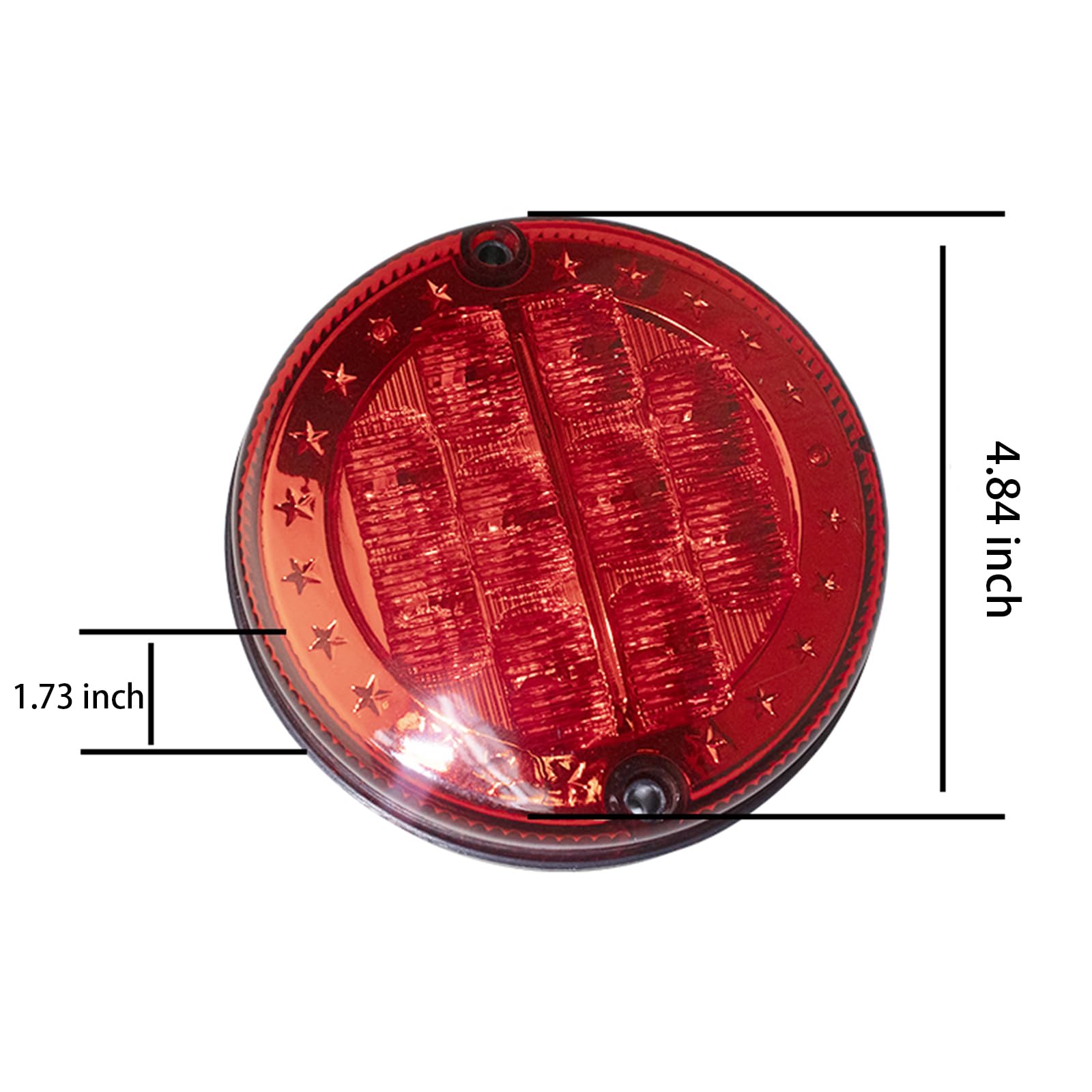 圆形 LED 拖车尾灯 防水转向信号闪光灯 LED 灯带垫圈适用于卡车拖车 RV UTE UTV 巴士灯（红色）